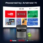 Promate CubeCast Ultra-Mini 1080P Wireless DLP Projector – Android 7.1, Touch Controls, Auto Keystone, Bluetooth 5.0, HDMI, Built-in Speaker, 3300mAh Battery, Tripod Included - Image 6