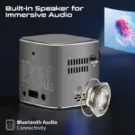 Promate CubeCast Ultra-Mini 1080P Wireless DLP Projector – Android 7.1, Touch Controls, Auto Keystone, Bluetooth 5.0, HDMI, Built-in Speaker, 3300mAh Battery, Tripod Included - Image 8