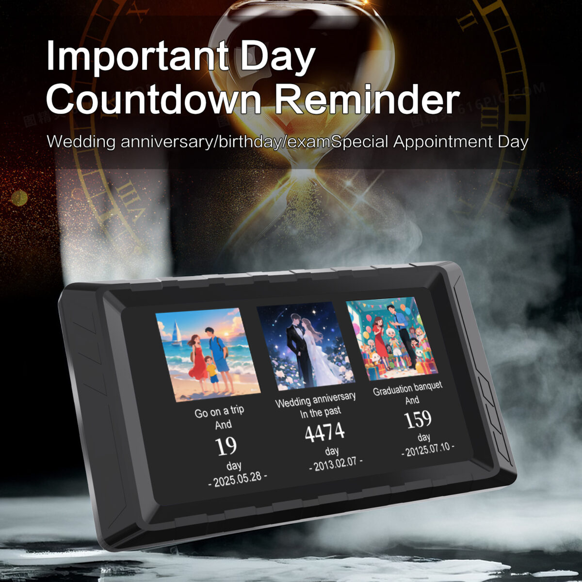 MIRABOX-D5 5" LCD SMART SCREEN MINI DISPLAY Mini 5-inch LCD Secondary Smart Display Real-time System Monitor for Gaming PCs and Set-ups , USB-C Interface , Real-Time News, YouTube Sync, Music Rhythm, 1000+ Themes, Smart Reminders, E-Album, And Multi-Screen Linkage | BLACK ~ MIRABOX-D5 