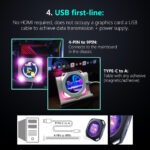 MIRABOX-DR21 2.1" LCD SECONDARY SCREEN MINI DISPLAY DR21 Mini Screen 2.1-Inch Type-C LCD Water-Cooling Auxiliary Display With 480×480 Resolution, USB One-Wire Link, IPS Metal Build, 1000+ Themes, Dynamic Video, DIY Carousel & Win7+ Support | BLACK ~ MIRABOX-DR21 