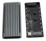 ENCLOSURE M4 RGB LED USB 3.1 Type-C M.2 SATA + NVMe SSD Case – Aluminum Gray, Dual Protocol 12Gb/s, RTL9210B Chipset, 3000MB/s Read Speed, High-Speed Portable SSD Box - Image 2