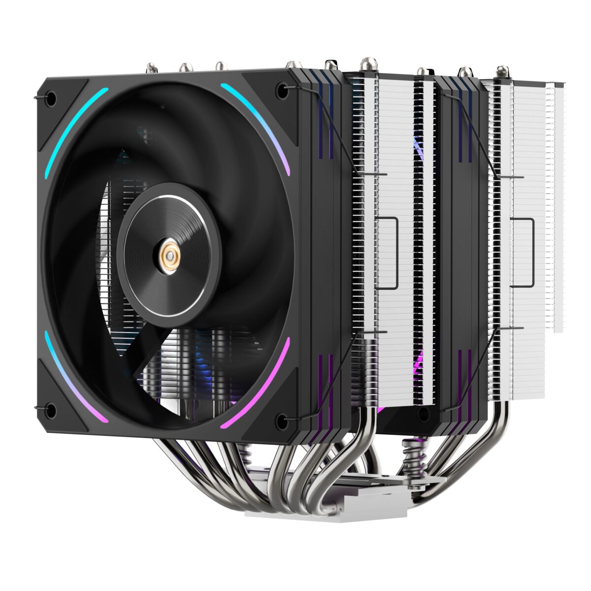 Segotep MU-HT6 Double-Tower CPU Air Cooler with Dual 120mm 5V ARGB Fans, 6x6mm Nickel-Plated Copper Heat Pipes, 270W TDP, CNC Copper Base, PWM Control and Wide Intel AMD Compatibility - Image 2