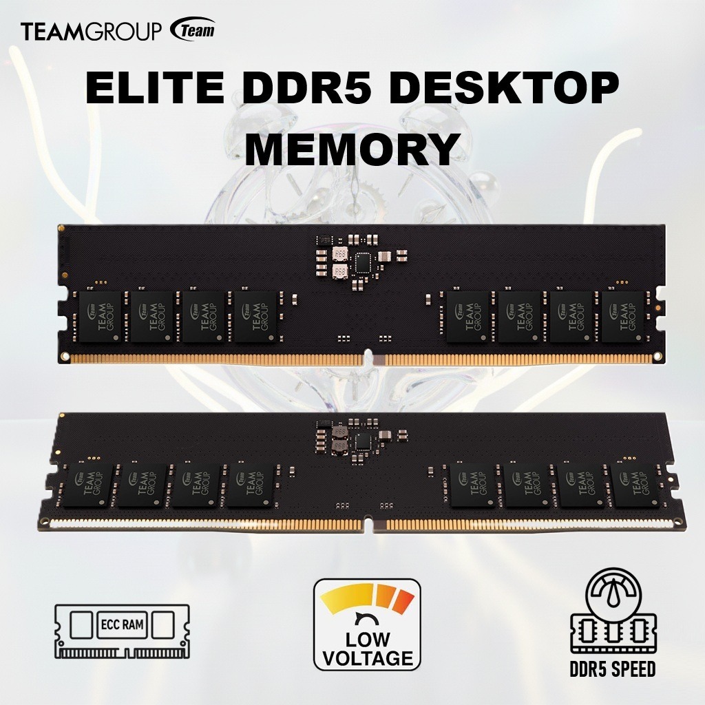 TED532G5600C46BK RAM TEAM GROUP ELITE DDR5 32GB 5600MHZ desktop TeamGroup Elite DDR5 32GB (1x32GB) 5600MHz U-DIMM Desktop Memory – On-Die ECC Stability, 1.1V Power Efficiency, Intel 600/700 Compatible, CL46 Performance Module | TED532G5600C46BK