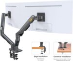 NB-H100-FP NB H100 FP Swivel 22-35" Monitor Monitor Desk Mount NB G55  Dual Monitor Arm For 27″–34″ Screens , 16KG Load Per Arm , Full Motion 360° Rotation, ±90° Swivel, +15°/-60° Tilt , Gas Spring Height Adjustment , C-Clamp & Grommet Mount With Cable Management 