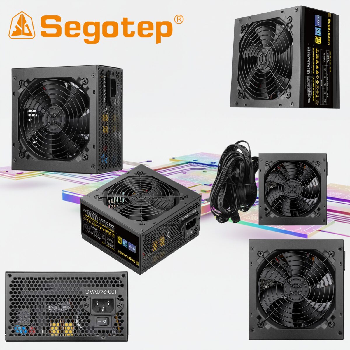 GN750W-ATX-3.1 SEGOTEP GN750W 750W ATX 3.1 GOLD 80PLUS NON MODULAR POWERSUPPLY-BLACK Segotep GN750W ATX 3.1 PCIe 5.1 750W 80 Plus Gold Power Supply With Native 16-Pin 450W 12VHPWR Cable, LLC+DC-DC Platform, 120mm Hydraulic Fan, Full Voltage Protection  | BLACK