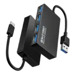 Advanced 4-Port USB 3.0 Hub with Power Adapter – Ultra-Fast 5Gbps Transfer Speed, Backward Compatibility, LED Indicators, Plug & Play Design for Laptops, PCs & Peripherals - Image 2