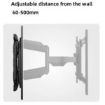 NB-P65 NB P65 Bracket TV Swivel HEAVY DUTY 55" - 85" NB P65 Cantilever TV Wall Mount ; Fits 55″–85″ Flat Panels ; Full Motion Tilt +8°/-5°, Swivel 180°, Rotation ±4°, Max Load 68.2 kg, Max Extension 500 mm, Powder-Coated Steel