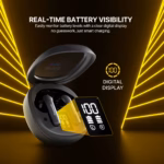 FT20-BLACK FINECOUSTIC EARBUDS GROOVE ANCFT20 TRUE WIRELESS Finecoustic GROOVE ANC FT20 True Wireless Stereo Earbuds — Active Noise Cancelling, Bluetooth 5.3, 13mm Driver, ENC Mic, USB-C Fast Charging, Digital Display, All-Day Battery 