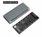 ENCLOSURE M4 RGB LED USB 3.1 Type-C M.2 SATA + NVMe SSD Case – Aluminum Gray, Dual Protocol 12Gb/s, RTL9210B Chipset, 3000MB/s Read Speed, High-Speed Portable SSD Box