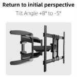 NB-P65 NB P65 Bracket TV Swivel HEAVY DUTY 55" - 85" NB P65 Cantilever TV Wall Mount ; Fits 55″–85″ Flat Panels ; Full Motion Tilt +8°/-5°, Swivel 180°, Rotation ±4°, Max Load 68.2 kg, Max Extension 500 mm, Powder-Coated Steel