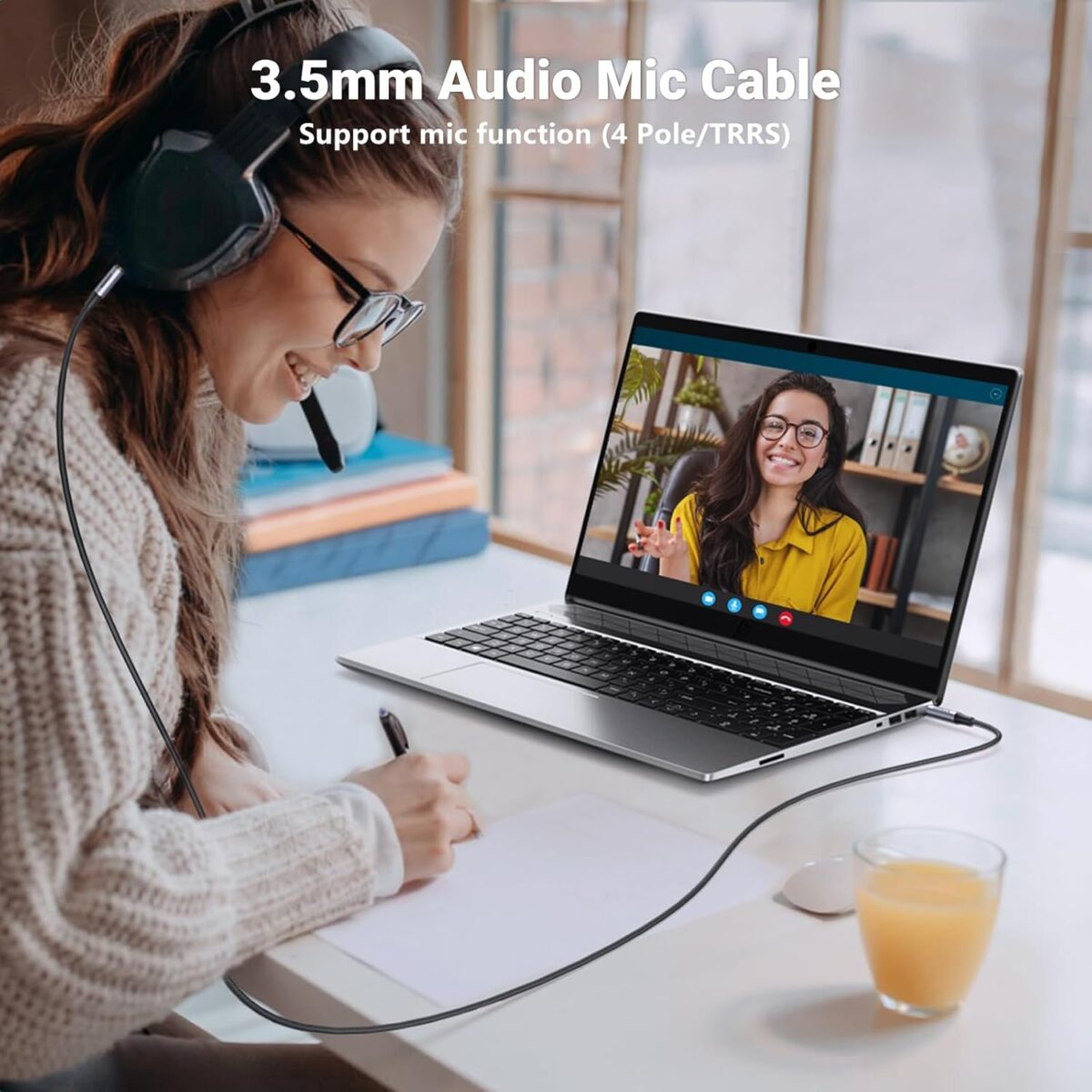 UGREEN-90788 UGREEN AUX 3.5MM MALE TO MALE 5M MIC AUDIO UGREEN AUX 3.5mm Audio Braided 4-Pole Cable with TRRS Stereo Aux Jack , 5 meters Hi-Fi Shielded Male-To-Male Cord With Mic Support, Gold-Plated Plugs, Nylon Braid, Universal Compatibility |  90788 