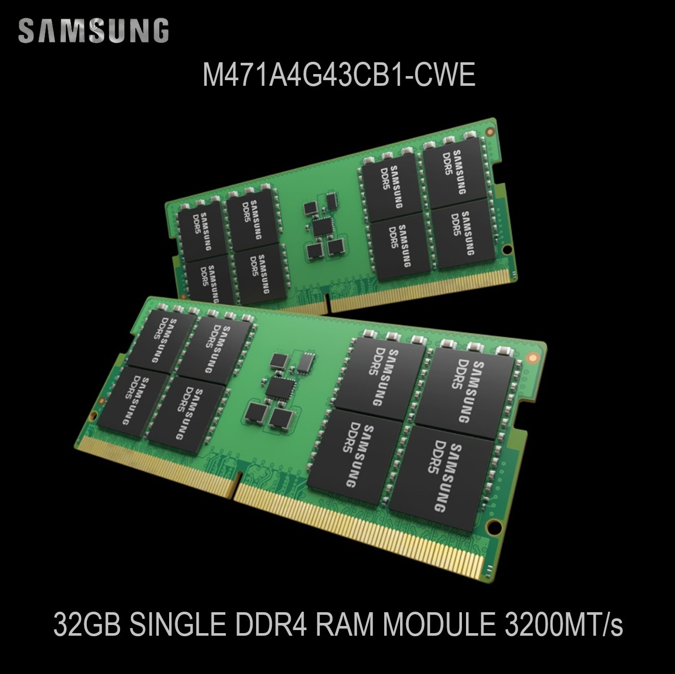M471A4G43CB1-CWE RAM SAMSUNG 32GB 3200MHZ DDR4 FOR NOTEBOOK PULL OUT SAMSUNG 32GB SODIMM Memory Module RAM DDR4 3200MHz 2Rx8 CL22 1.2v 260-PIN Laptop Notebook Memory Module | M471A4G43CB1-CWE ~ PULL OUT