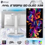 MAG 272QPW QD-OLED X28 MAG 272QPW QD-OLED X28 27" QHD 280Hz Flat Gaming Monitor MSI MAG 272QPW QD-OLED X28 27-inch WQHD 280Hz 0.03ms White Gaming Monitor , QD Premium Color Delta E≤2 , HDR True Black 400, ClearMR 15000 , G-SYNC, FreeSync, And HDMI 2.1 Connectivity , Height/Pivot/Swivel/Tilt | WHITE SILVER