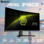 MSI MAG 346CQ 34-inch 3440 x 1440 (UWQHD) Gaming Monitor, 180Hz, Adaptive-Sync, HDMI, DisplayPort, VESA Mountable, Tilt, Height Adjustable, Speaker, 1ms, Black