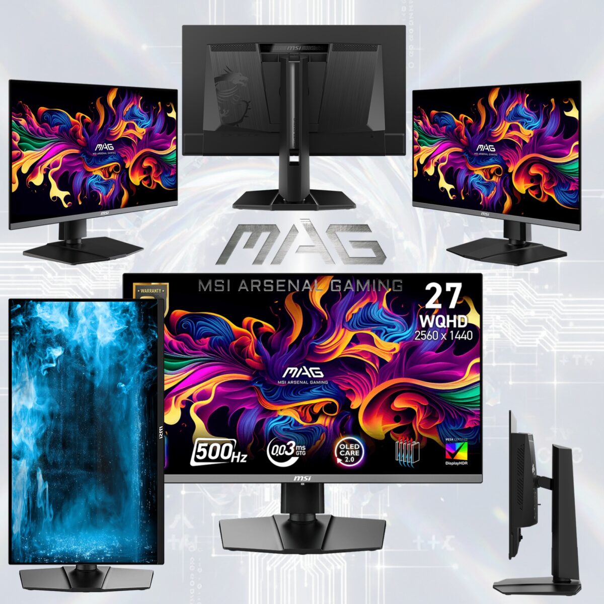 MAG 272QP QD-OLED X50 MSI MAG 272QP QD-OLED X50 MSI MAG 272QP QD-OLED X50 27-inch QHD 500Hz Gaming Monitor – 3rd-Gen QD-OLED True Black HDR 500, 0.03ms GtG, ClearMR 21000, Adaptive Sync, EOTF Boost, OLED Care 2.0, HDMI 2.1, Ergonomic Stand