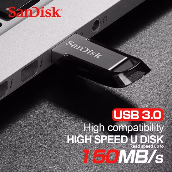 SanDisk Ultra Flair USB 3.0 Flash Drive 512GB – Up to 150MB/s High-Speed Transfer, Durable Metal Casing, USB-A Connector, Password Protection, Compact 4.5g Design, Black