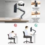 NB-G60 NB G60 Single Heavy Duty Monitor Arm Supports 27" to 45" NB North Bayou Heavy Duty Monitor Arm Desk Mount, Full Motion Stand for 27"-45" Big Screens, 11lbs-33lbs Weight Capacity, Gaming Monitor Stand G60 NB G60 Heavy Duty Adjustable Gas Spring Desk Mount Arm For 27″–45″ Monitors ; 16KG Max Load ; Full Motion 360° Rotation ; Ergonomic Design With Built-In USB Hub & Cable Management