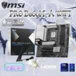 MSI PRO B860M-A WIFI MSI PRO B860M-A WIFI MSI PRO B860M-A WIFI B860 mATX Motherboard - LGA1851 Socket - DDR5 8600+ MT/s - Wi-Fi 7 & 5G LAN - Thunderbolt 4 - PCIe 5.0 M.2 - 12+1+1+1 Power - Intel Core Ultra Series 2 Ready MSI PRO B860M-A WiFi Motherboard, mATX - Supports Intel Core Ultra Processors (Series 2), LGA 1851-12 DRPS, DDR5 Memory Boost (8600+ MT/s OC), PCIe 5.0 x16 & 4.0 x16, M.2 Gen5, Wi-Fi 7, 5G LAN