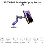 NB G70 RGB Gaming Gas Spring Monitor Arm – Heavy-Duty Aluminum Mount for 22″–35″ / 32″–60″ Displays, 2–20KG Capacity, Full Motion, 360° Rotation, +50°/-50° Tilt