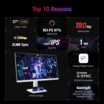 XG27ACS-W ASUS ROG Strix XG27ACS-W White Gaming Monitor – 27-inch WQHD, 180Hz , 1ms , Fast IPS, Extreme Low Motion Blur Sync, USB Type-C, G-Sync compatible, DisplayWidget , tripod socket, HDR, Fully Adjustable Stand