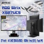 XG27UCS ASUS ROG Strix XG27UCS Gaming Monitor – 27-inch 4K UHD (3840x2160), 160Hz , 1ms GTG, Fast IPS, Extreme Low Motion Blur Sync, USB Type-C, G-Sync compatible, DisplayWidget Center, tripod socket, HDR, Fully Adjustable Stand 