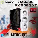 RX-96TMERCW9 XFX MERCURY AMD RADEON RX 9060 XT OC 16GB WHITE XFX Mercury AMD Radeon RX 9060 XT OC 16GB GDDR6 ,  Apparatus Accelerating Advanced 1440p Action, AI-Assisted AMD Architecture, Aerodynamic Triple-Fan Assembly , 3320MHz Boost Clock, XFX LED Light Bar | WHITE ~ RX-96TMERCW9