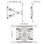 NB-P6 NB P6 Wall Bracket Mount Cantilever Full Motion Cantilever Mount for TV’s NB P6 Full Motion TV Wall Mount  Fits 45″–75″ Flat Panels ; Load Up to 45.5 kg ; Tilt +5°/-3°, Swivel 50°–80°, Rotate ±4° ; Retractable 52–380 mm ; VESA 200×200–600×400 mm