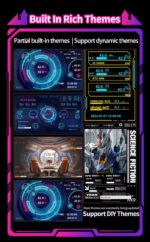 MIRABOX-D5 5" LCD SMART SCREEN MINI DISPLAY Mini 5-inch LCD Secondary Smart Display Real-time System Monitor for Gaming PCs and Set-ups , USB-C Interface , Real-Time News, YouTube Sync, Music Rhythm, 1000+ Themes, Smart Reminders, E-Album, And Multi-Screen Linkage | BLACK ~ MIRABOX-D5 