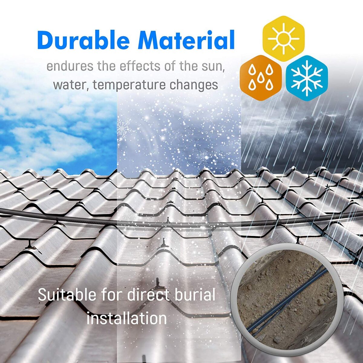 UTP-V-LINK-OUTDOOR NETWORK CABLE CAT 6 UTP V-LINK 300M OUTDOOR V-LINK  UTP Rj45 Cat6 Ethernet Network Shielded Gigabit Outdoor Cable  ,Waterproof , Anti-jamming Weather Resistant Lan Cable - 300 meters 