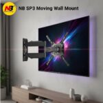 NB SP3 Full Motion TV Wall Mount – Fits 32″–55″ TVs, 27.2KG Load, 400×400mm Max VESA, 180° Swivel, +5°/–8° Tilt, ±4° Rotation, Extends 400mm, Heavy-Duty Folding Arm
