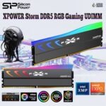 SP064GXLWU60EFDK RAM SILICON POWER 64GB (32X2) 6000MHZ RGB Silicon Power XPOWER Storm DDR5 64GB RAM Kit (2×32GB) 6000MT/s PC5-48000 CL38 1.35V RGB 288-pin UDIMM With PMIC, On-Die ECC, Shark-Fin Aluminum Heat Spreader & XMP/EXPO Support | Gray ~ SP064GXLWU60EFDK