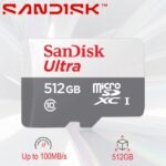 SDSQUNR-512G-GN3MN SANDISK ULTRA MICRO SDXC CARD 512GB 100MB/S SanDisk Ultra 512GB microSDXC UHS-I Card 100MB/s – Class 10 Full HD Video, Android Compatible, Memory Zone App Support (White/Gray) 