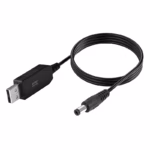 CAB-DC-12V CABLE SC FOR POWERBNK USB TO 12V POWER USB-to-12V Step-Up Cable | 5V-to-12V Booster Cord with 2.1×5.5mm DC Plug, QC USB 2.0 Compatibility, 1A Output, 1m Length  — Powers Routers, Modems, Fans & Mini Gadgets