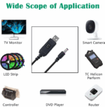 CAB-DC-12V CABLE SC FOR POWERBNK USB TO 12V POWER USB-to-12V Step-Up Cable | 5V-to-12V Booster Cord with 2.1×5.5mm DC Plug, QC USB 2.0 Compatibility, 1A Output, 1m Length  — Powers Routers, Modems, Fans & Mini Gadgets