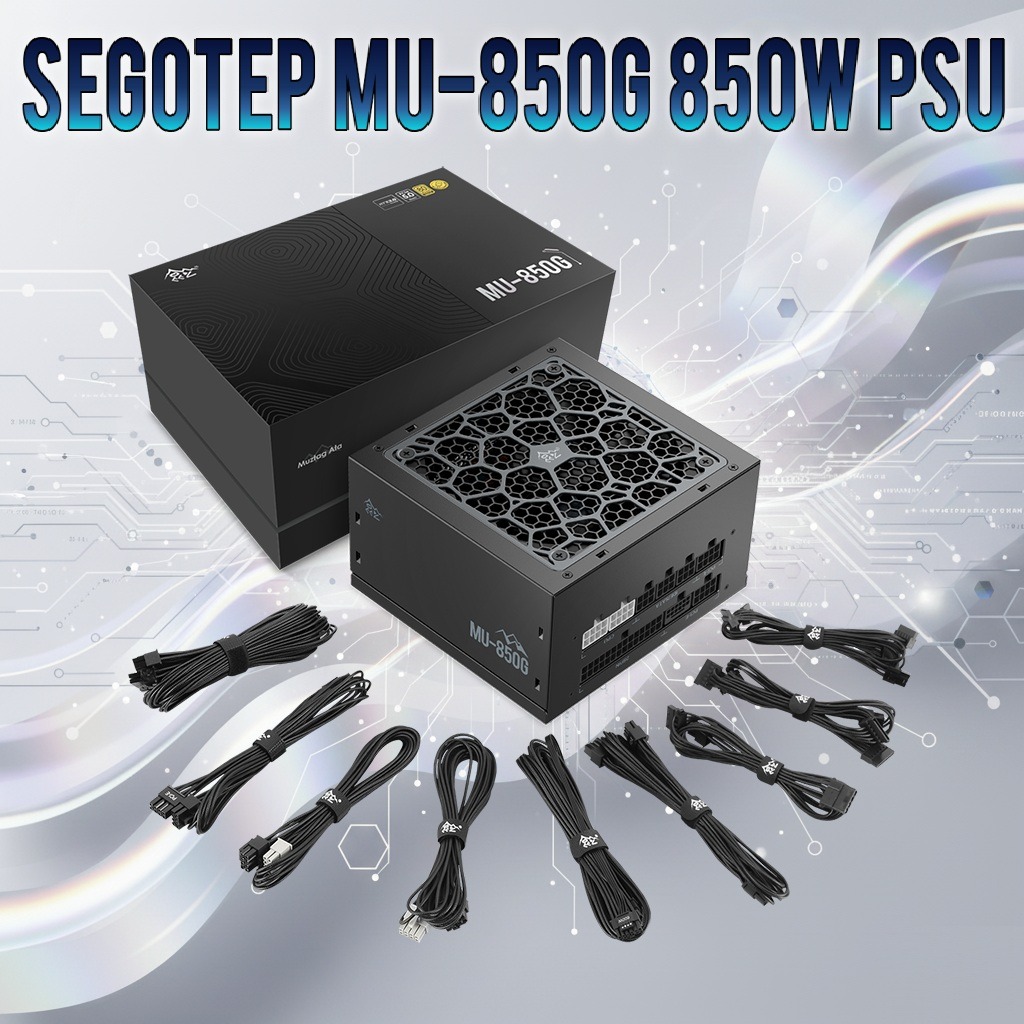 MU-850W-ATX-3.0-BK SEGOTEP MU-850G 850W ATX 3.0 BLACK GOLD 80PLUS FULLY MODULAR PSU Segotep MU-850G 850W PSU Kunlun 80 Plus Gold ATX 3.0 & PCIe 5.0 Full Modular Power Supply Active PFC FDB Fan LLC Pro + DC-DC Framework – WHITE