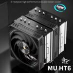Segotep MU-HT6 Double-Tower CPU Air Cooler with Dual 120mm 5V ARGB Fans, 6x6mm Nickel-Plated Copper Heat Pipes, 270W TDP, CNC Copper Base, PWM Control and Wide Intel AMD Compatibility
