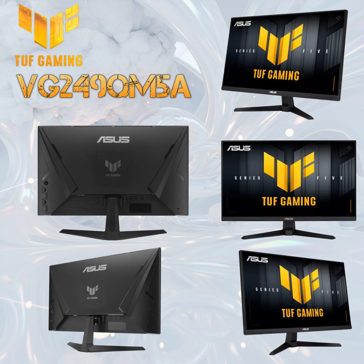 VG249QM5A ASUS TUF Gaming Series 5 VG249QM5A – 23.8-Inch FHD Fast IPS 240Hz Monitor, 0.3ms Response, ELMB SYNC, G-SYNC & FreeSync Premium, HDR10, 99% sRGB, DisplayWidget Center, Gaming AI, Speakers 