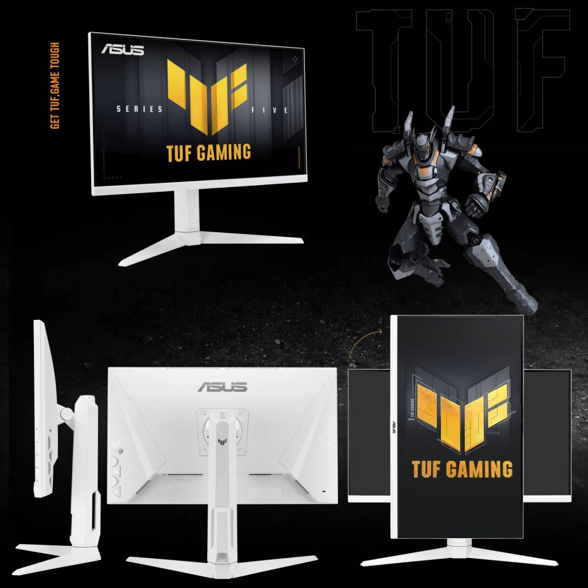 VG27AQL5A-W ASUS TUF Gaming Series 5 - VG27AQL5A White Gaming Monitor – 27-inch, QHD(2560x1440), 210Hz(OC), Fast IPS, ELMB SYNC, 0.3ms GTG (min.), Stereo speaker, DisplayWidget Center, Gaming AI, Height - Tilt - Swivel - Pivot Adjustment