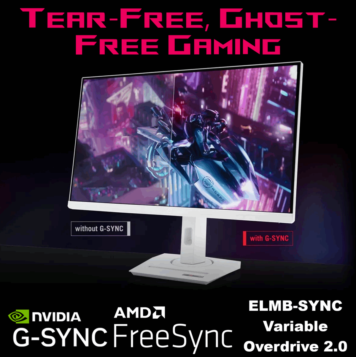 XG27ACS-W ASUS ROG Strix XG27ACS-W White Gaming Monitor – 27-inch WQHD, 180Hz , 1ms , Fast IPS, Extreme Low Motion Blur Sync, USB Type-C, G-Sync compatible, DisplayWidget , tripod socket, HDR, Fully Adjustable Stand