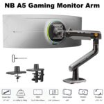 NB-A5 NB A5 Gaming Monitor Arm – Supports 27" to 50" NB A5 Gaming Monitor Arm For 27″–50″ For  Flat - Ultrawide - Curved Displays ; 18KG Max Load ; 360° Rotation ; Ergonomic Mechanical Spring Arm ; C-Clamp & Grommet Mount With Cable Management