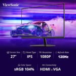 VA2763-H-120HZ ViewSonic 27 inch IPS FHD Monitor 120Hz 1ms ViewSonic VA2736-H 27 inch Full HD Monitor - 120Hz, IPS Technology, 1ms Response, Borderless Design, Low Blue Light and Flicker-Free Technology ; Tilt Adjustable ; VGA , HDMI 1.4 , Audio Out Connectivity