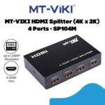 MT-ViKI 1x4 HDMI Splitter 4Kx2K 30Hz with 1 Input 4 Outputs, Powered HDMI Duplicator for TV Monitor Projector Console with HDCP1.4, 3D Support, Deep Color, AC Adapter Included