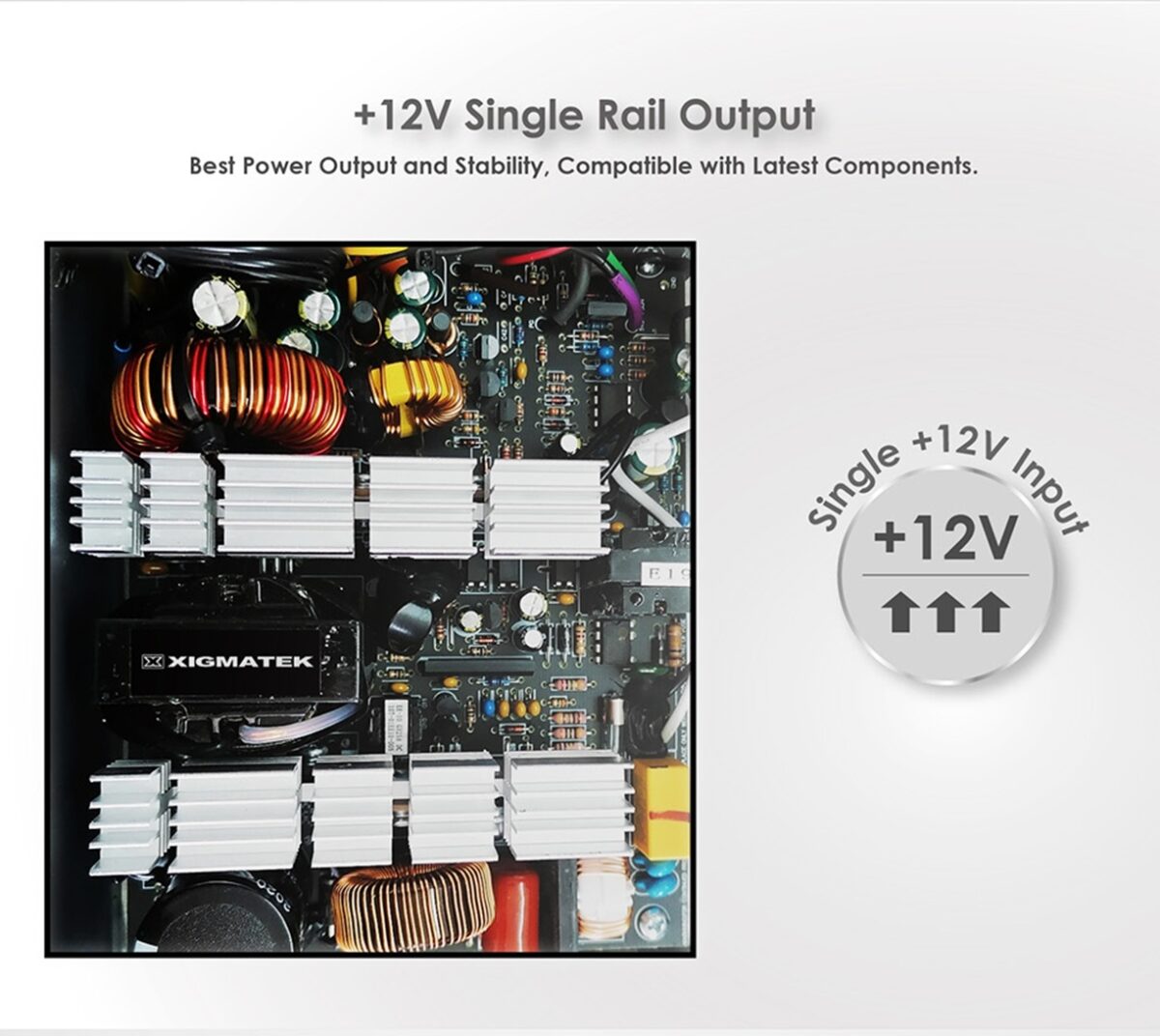 EN44021 XIGMATEK XPOWER III ARCTIC 700W WHITE BLADE FAN Xigmatek X-Power III Arctic 700W 85% Efficiency 80 PLUS White Power Supply – Single +12V Rail, 120mm Silent Fan, Dual CPU & GPU Support, Full Protection Suite, Flat Black Cables