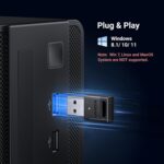 UGREEN-CM591-35995 UGREEN BLUETOOTH 5.3 ADAPTER UGREEN USB Bluetooth 5.3 Adapter for PC Accessories - Plug & Play on Windows 11/10/8.1 | Connect Up to 5 Devices | Bluetooth Receiver & Transmitter for Keyboard, Mouse, Headphones, Speakers, Printer | CM591-35995