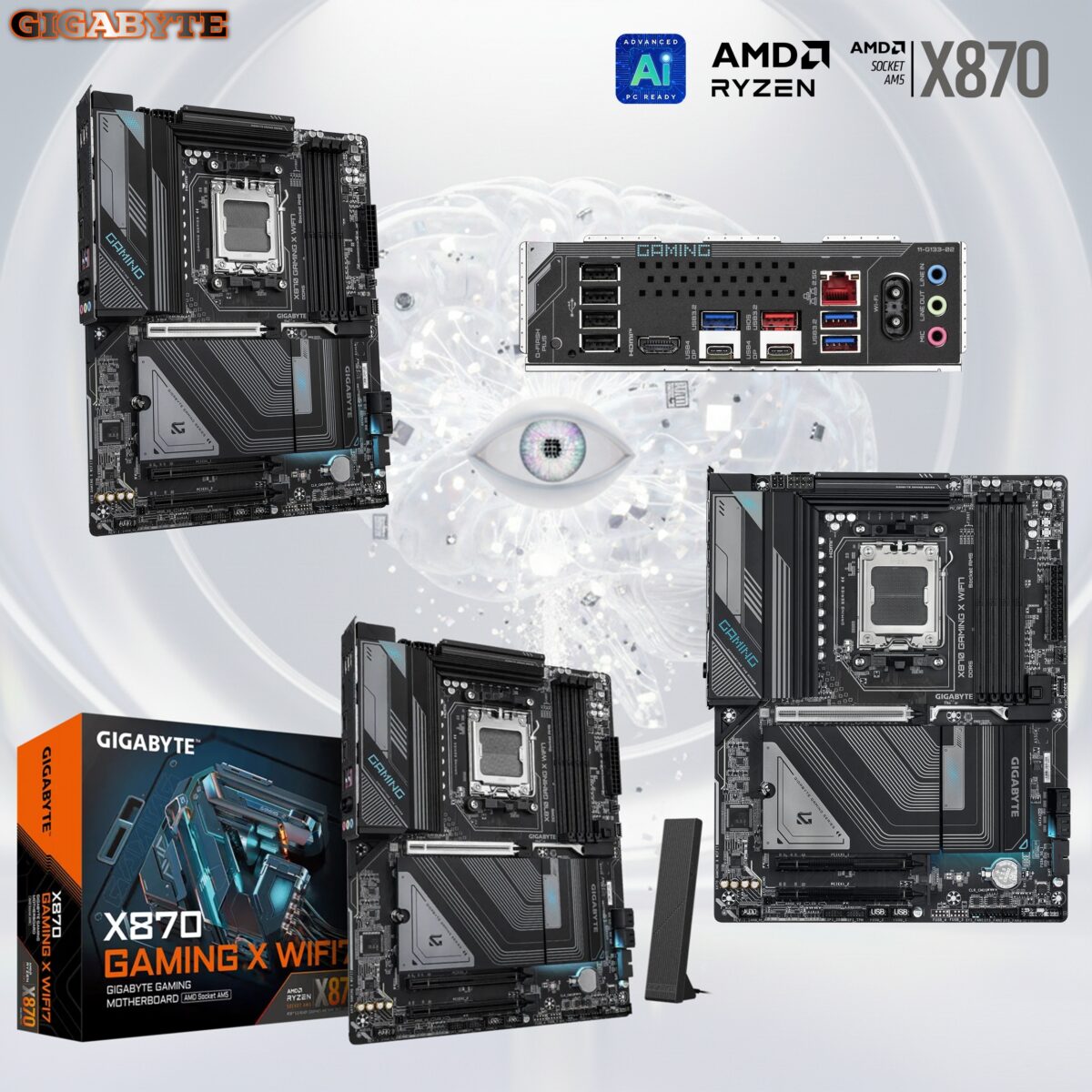 9MX87GX7-00-G11 GIGABYTE X870 GAMING X WIFI7 AM5 MOTHERBOARD