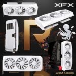 RX-96TMERCW9 XFX MERCURY AMD RADEON RX 9060 XT OC 16GB WHITE XFX Mercury AMD Radeon RX 9060 XT OC 16GB GDDR6 ,  Apparatus Accelerating Advanced 1440p Action, AI-Assisted AMD Architecture, Aerodynamic Triple-Fan Assembly , 3320MHz Boost Clock, XFX LED Light Bar | WHITE ~ RX-96TMERCW9