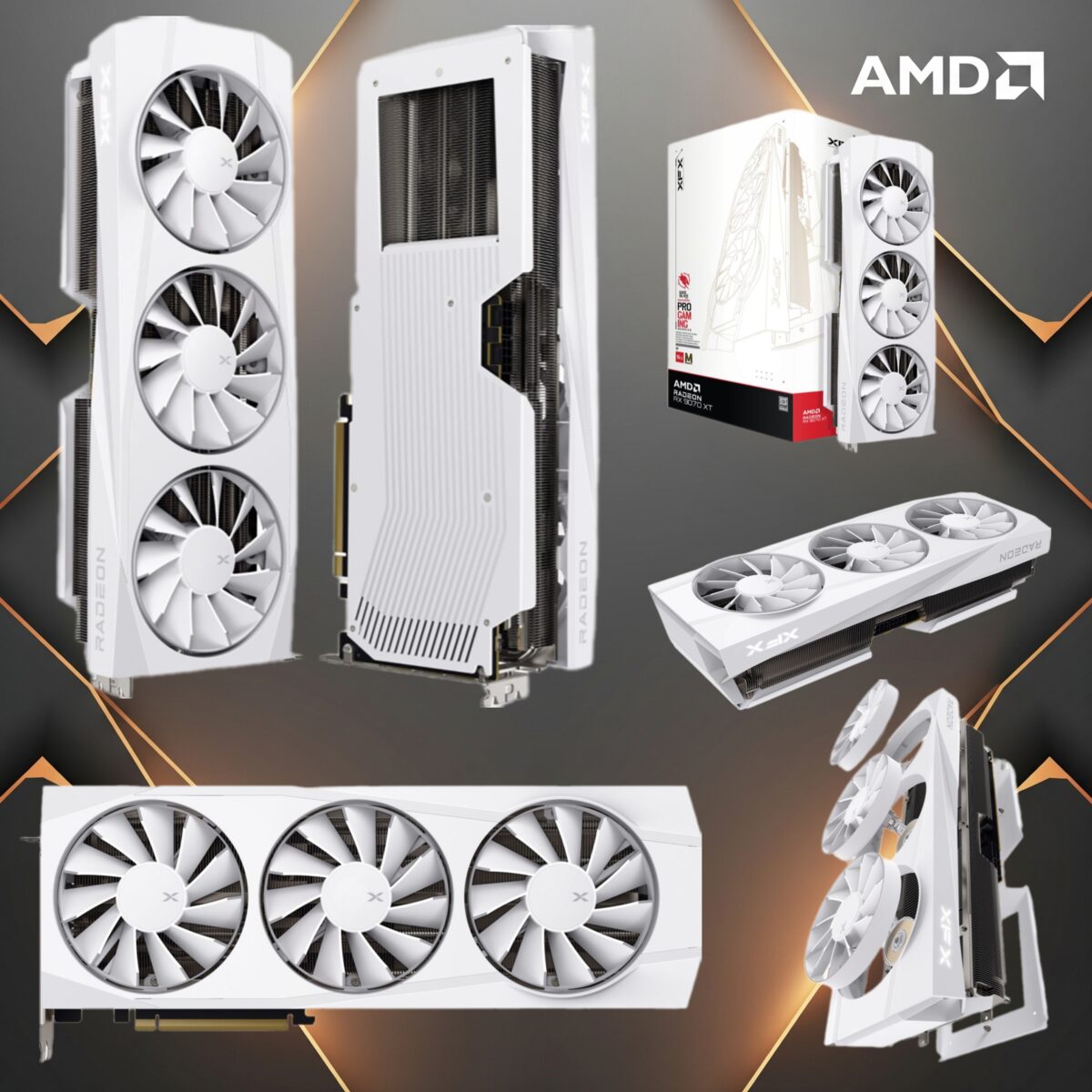 RX-97TMAQKW9 XFX QUICK SILVER AMD RADEON RX 9070XT WHIT MAG 16GB XFX Quicksilver AMD Radeon RX 9070 XT White Magnetic Air Edition – 16GB GDDR6 20Gbps, 2970MHz Boost, PCIe 5.0, 3-Fan Magnetic Air Cooling, DP2.1 HDMI2.1, RDNA 4 GPU | RX-97TMAQKW9