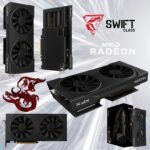 RX-96TSW8GBQ XFX SWIFT AMD RADEON RX 9060XT OC 8GB 2XDP XFX Swift AMD Radeon RX 9060 XT OC Gaming Edition 8GB GDDR6 Graphics Card With 3320MHz Boost Clock, 20Gbps Memory Speed, Dual-Fan Cooling, PCI-E 5.0, DP 2.1 & HDMI 2.1 Outputs | BLACK ~ RX-96TSW8GBQ