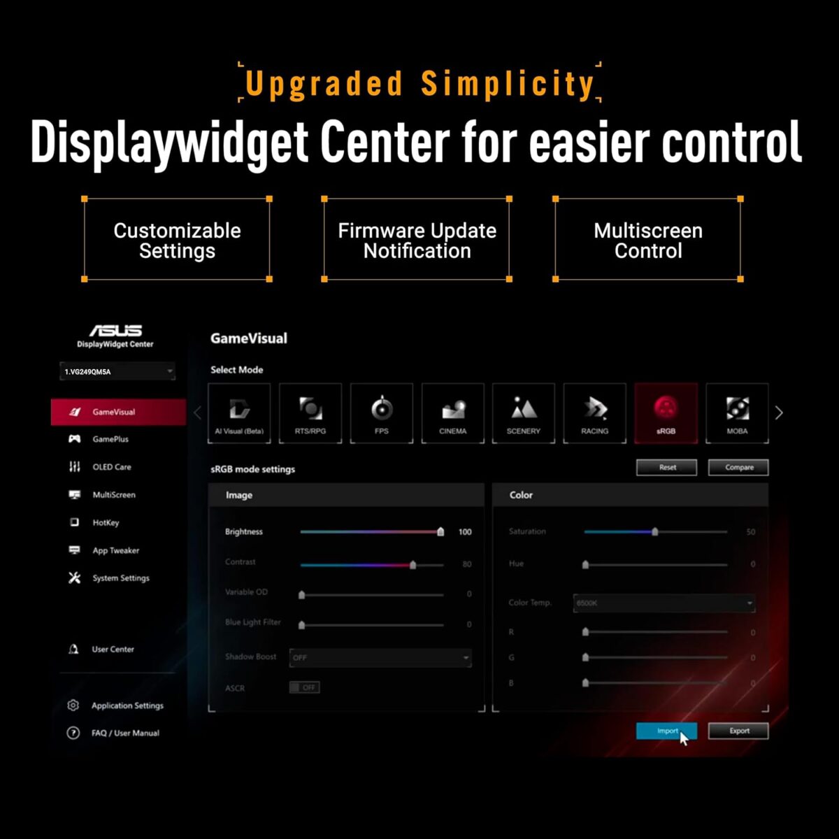 VG249QM5A ASUS TUF Gaming Series 5 VG249QM5A – 23.8-Inch FHD Fast IPS 240Hz Monitor, 0.3ms Response, ELMB SYNC, G-SYNC & FreeSync Premium, HDR10, 99% sRGB, DisplayWidget Center, Gaming AI, Speakers 
