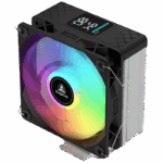 Segotep FI4 Digital Black Air Cooler with 4 Copper Heat Pipes, 120mm PWM ARGB Fan, Detachable Real-Time CPU Status Display, 180W TDP Cooling for Intel LGA1700 & AMD AM5 Systems - Image 3